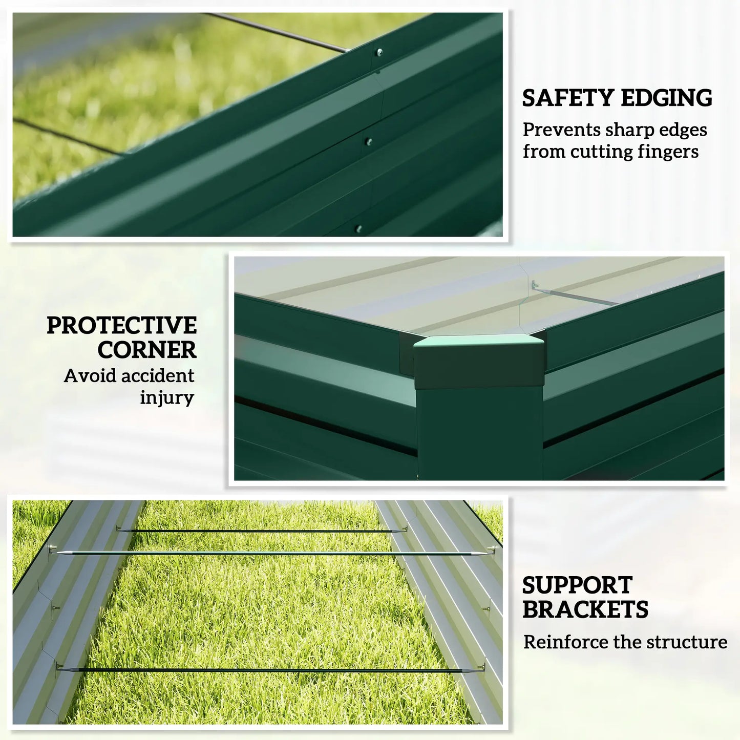 8'x2'x1' Galvanized Raised Bed, Elevated Planter Box, Green Raised Garden Beds at Gallery Canada