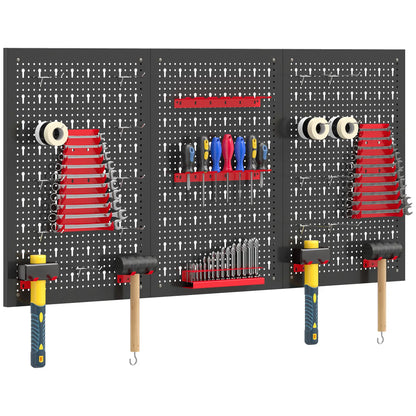 28 Piece Metal Peg Board with Accessories, Shelf Tool Organizer, Black and Red Tool Organizers at Gallery Canada