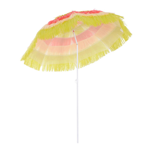 6FT Beach Umbrella, Tilt Sunshade, Adjustable Height, Multi-Color Beach Umbrellas Multi Colour at Gallery Canada