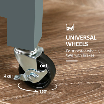 Kitchen Cart on Wheels, Wood Top, 3 Drawers, Shelves Kitchen Islands & Kitchen Carts at Gallery Canada