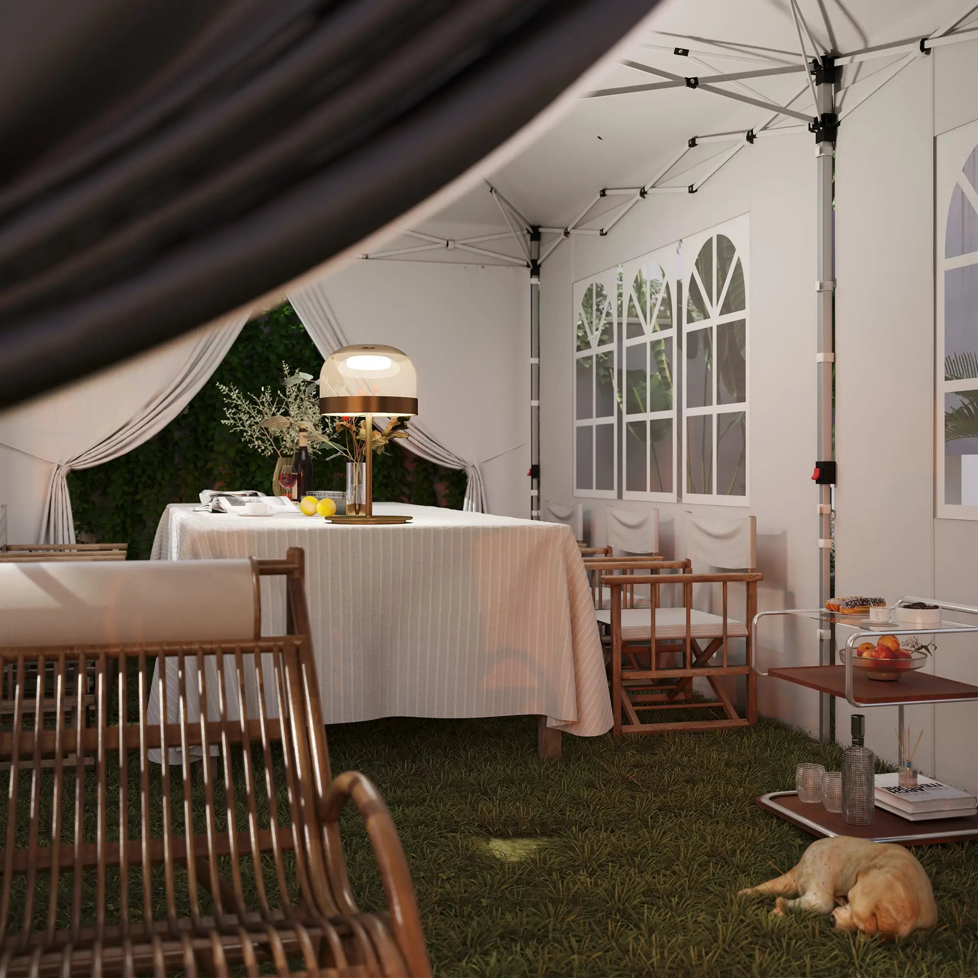 20x10 Pop Up Canopy, 6 Removable Sidewalls, Carry Bag, 6 Sand Bags, Adjustable, Grey Pop Up Canopies at Gallery Canada