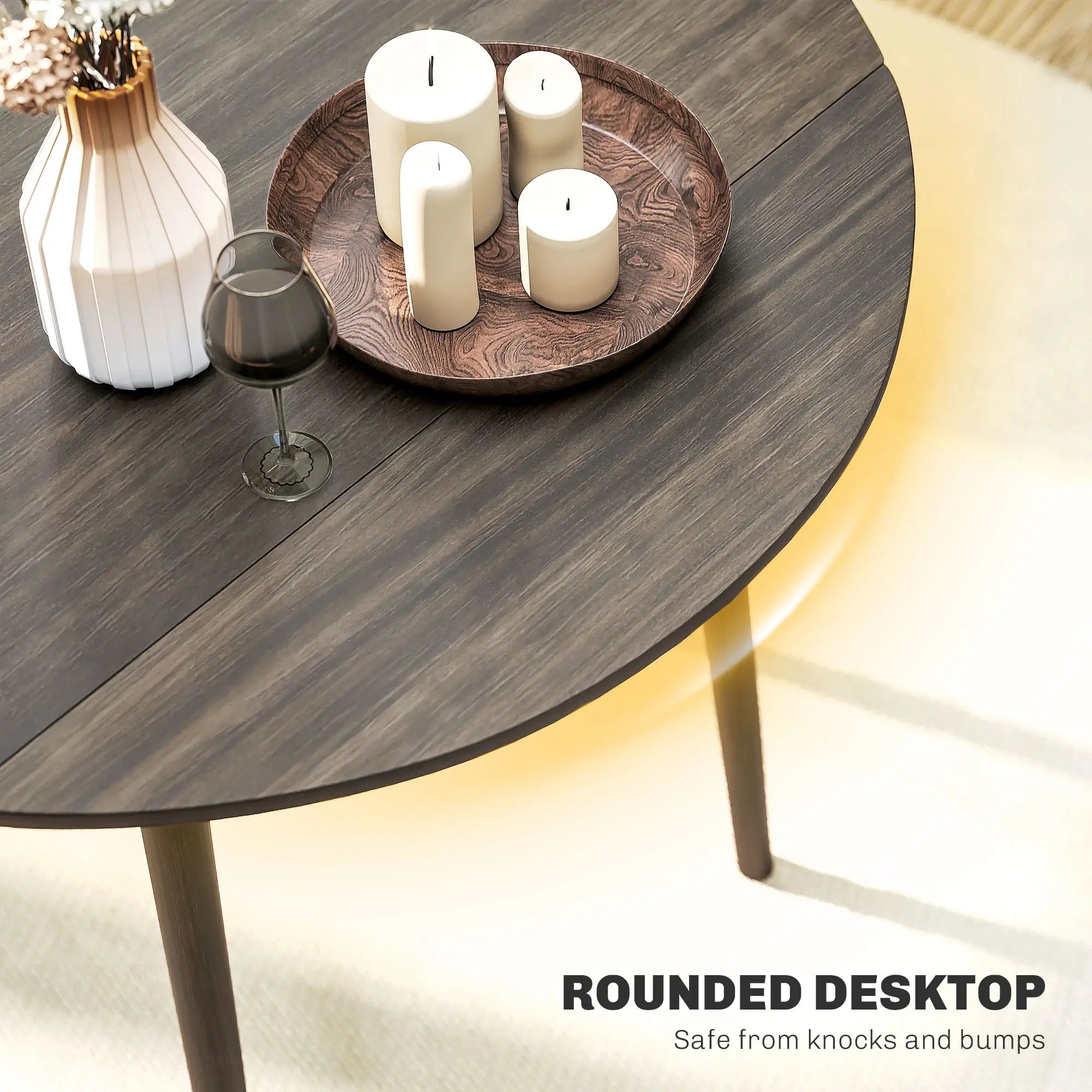 Round Folding Dining Table, Drop Leaf Kitchen Table, Distressed Grey, Wood Legs, Grey Bar Tables & Dining Tables at Gallery Canada