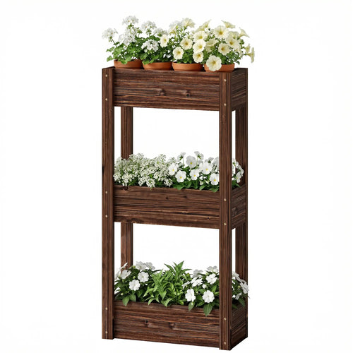 3-Tier Wooden Raised Garden Bed, 23.6