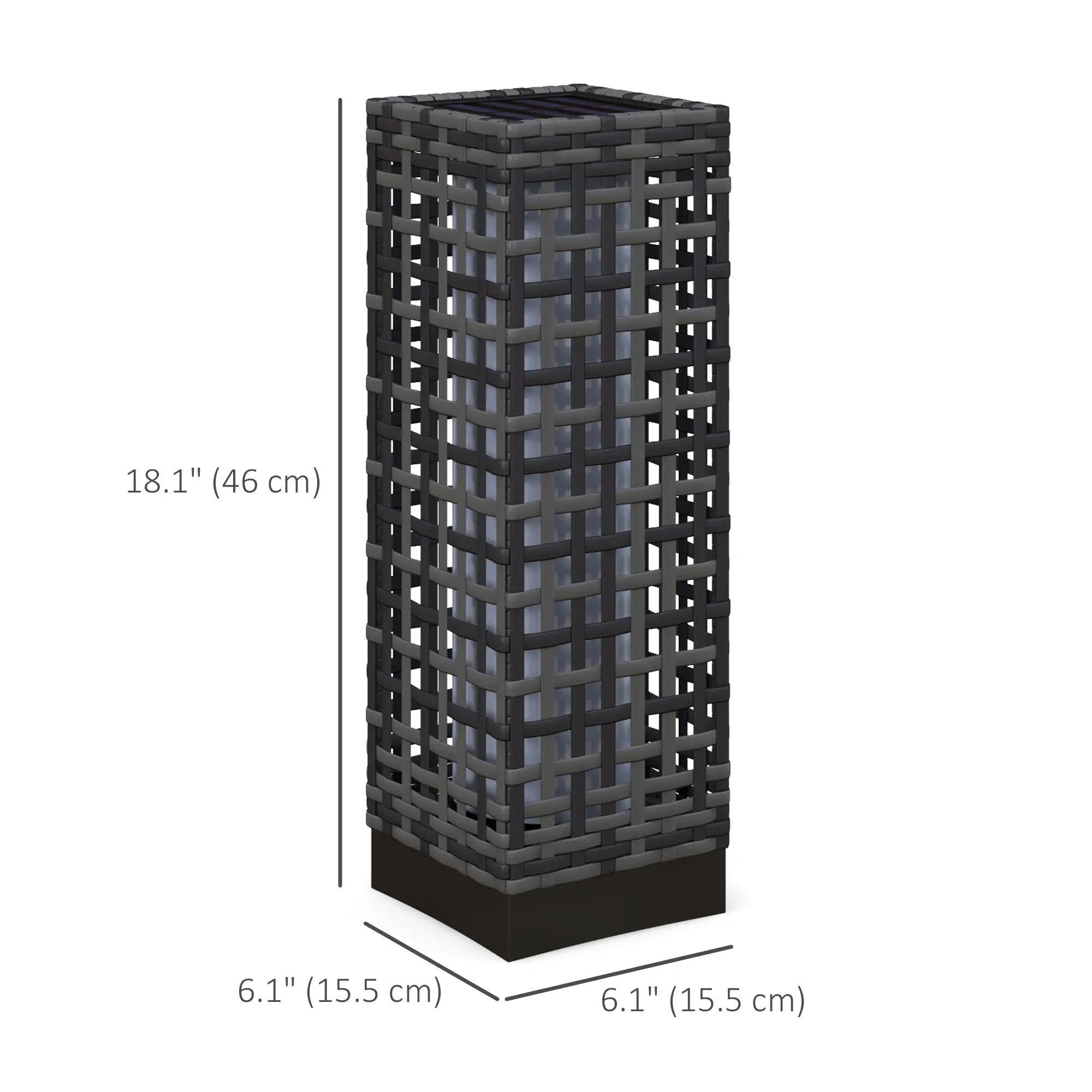 Solar Outdoor Floor Lamp, IP44, Auto LED Lights, Grey Solar Post Lamps at Gallery Canada