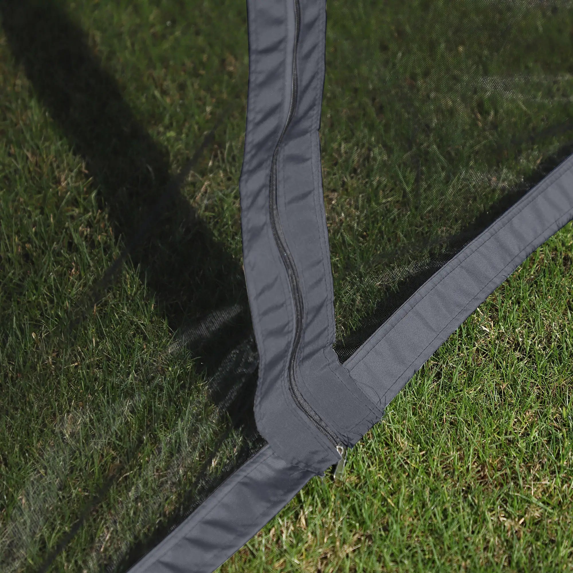 13' x 10' Outdoor Gazebo, 2-Tier Polyester Roof, Vented Mesh, Black Gazebos at Gallery Canada