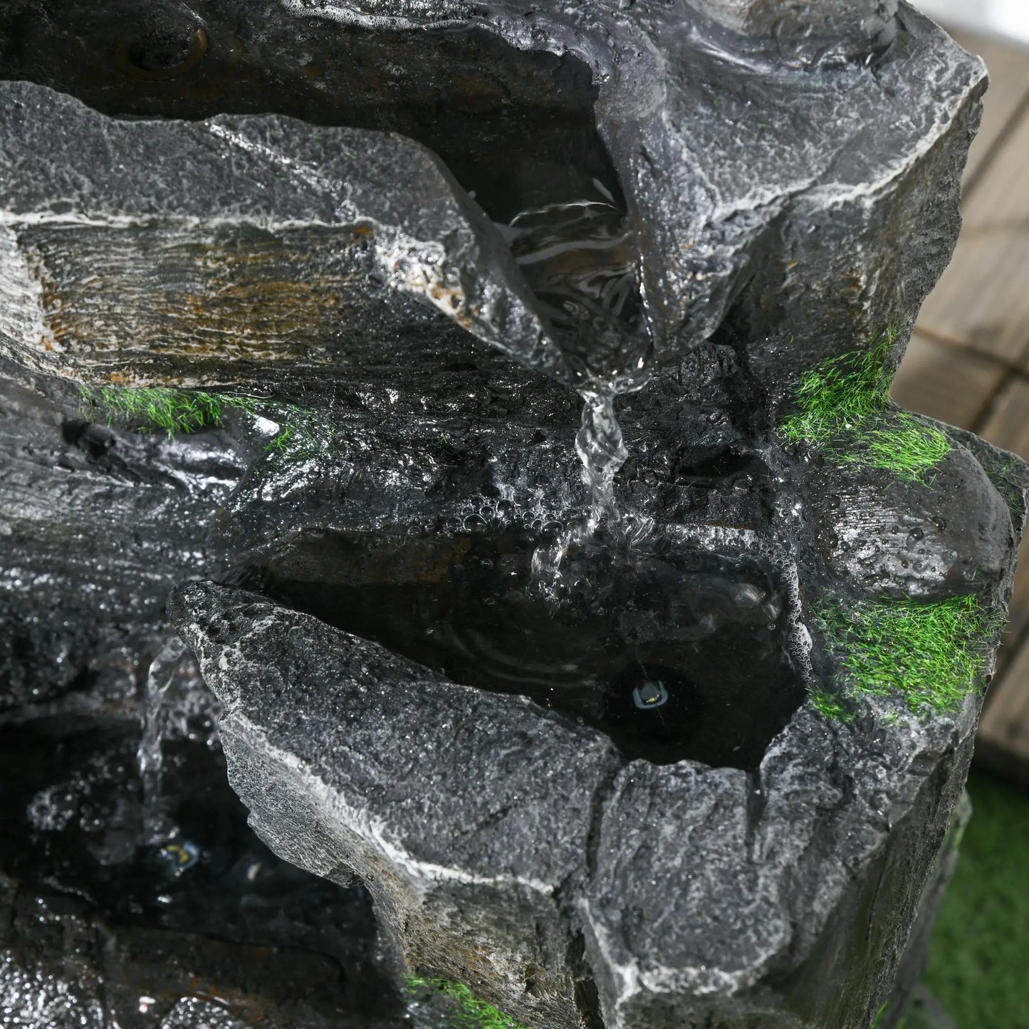 4 Tier Cascading Water Fountain with LED Lights, Pump, Outdoor Water Fountains at Gallery Canada