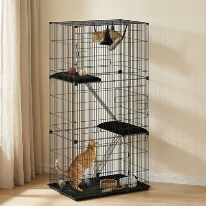 3-Tier Cat Cage Indoor, Detachable Metal Wire Kennel withwith Hammock, Platform, Tray and Cushion for 1-2 Kittens Cat Houses at Gallery Canada