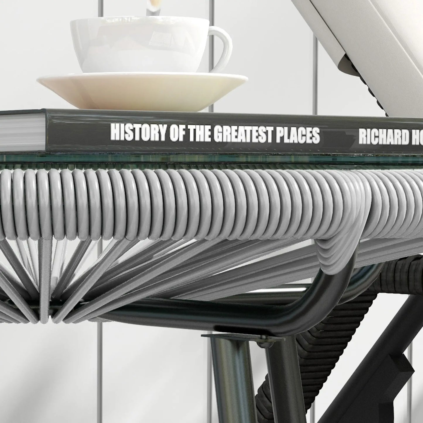 Round Rattan Side Table, Outdoor, PE Rattan, Tempered Glass Top, Grey