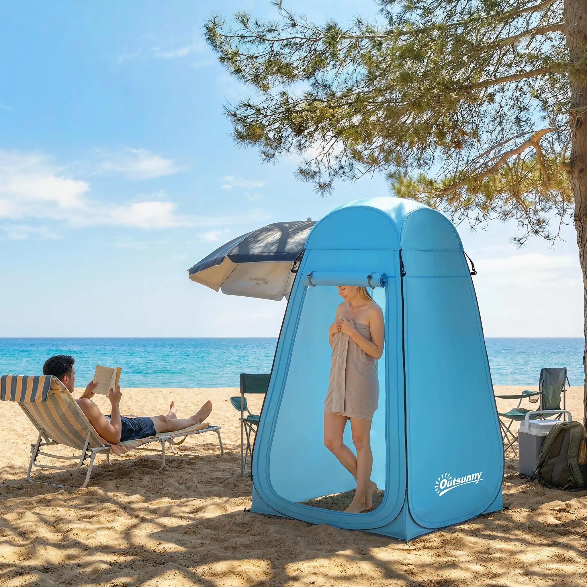 Pop Up Shower Tent, Portable Privacy Room, Blue Camping Tents at Gallery Canada