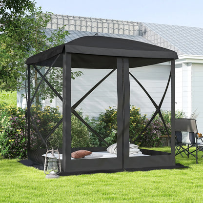Pop-Up Tent, Foldable with Carry Bag, Zippered Door, Fits 3-4 People, Black Pop Up Canopies at Gallery Canada