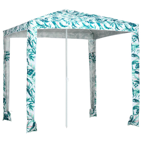 6.5' Beach Umbrella, UV50+ Sun Shade with Sandbags, Green