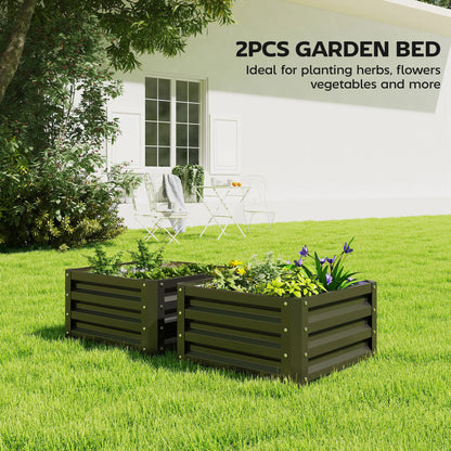 2' x 2' x 1' Raised Garden Bed, Galvanised Steel Frame, Black Galvanized Planter Boxes at Gallery Canada