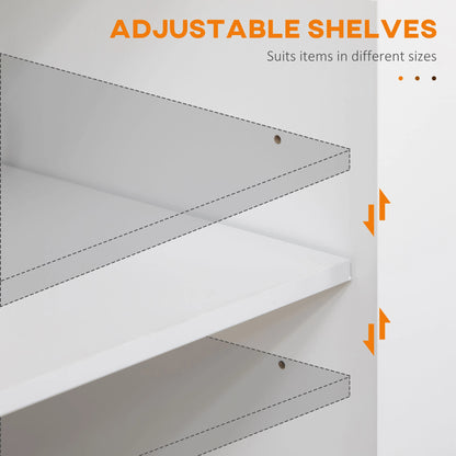 Kitchen Island with Storage, Adjustable Shelf, Drawer, Spice Rack, White Kitchen Islands & Kitchen Carts at Gallery Canada