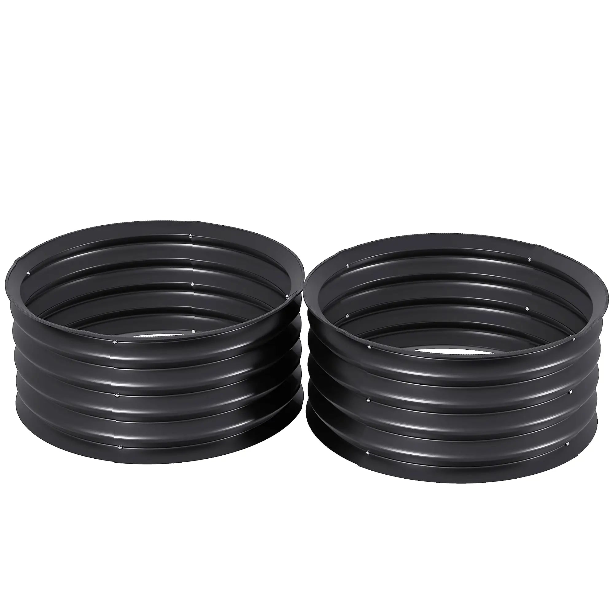 Set of 2 Raised Garden Beds, Metal Planter Box, Easy Assembly, Dark Grey Raised Garden Beds Dark Grey at Gallery Canada