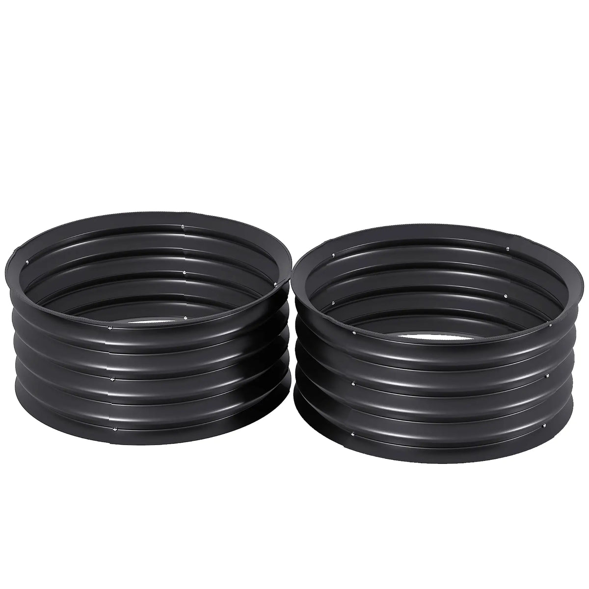 Set of 2 Raised Garden Beds, Metal Planter Box, Easy Assembly, Dark Grey Raised Garden Beds Dark Grey at Gallery Canada