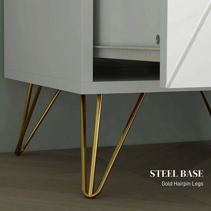 Modern Bedside Table, 2 Drawer Nightstand, White Bedside Tables at Gallery Canada