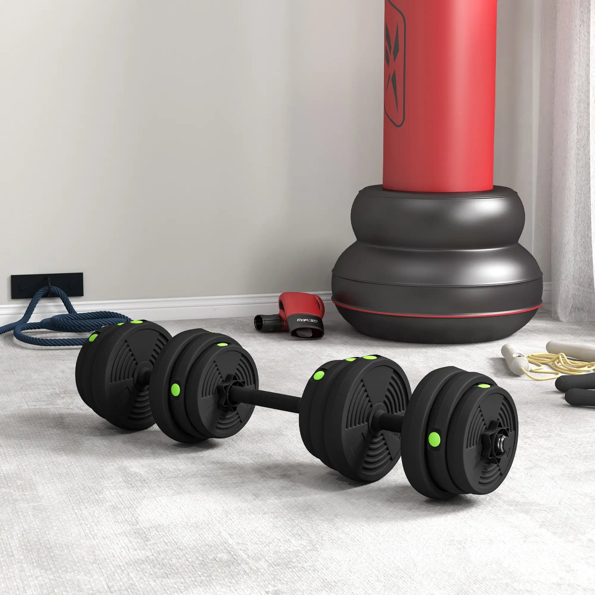 55LBS Adjustable Barbell Dumbbells Set, Non-Slip Handles Home Gym Dumbbells & Barbells at Gallery Canada