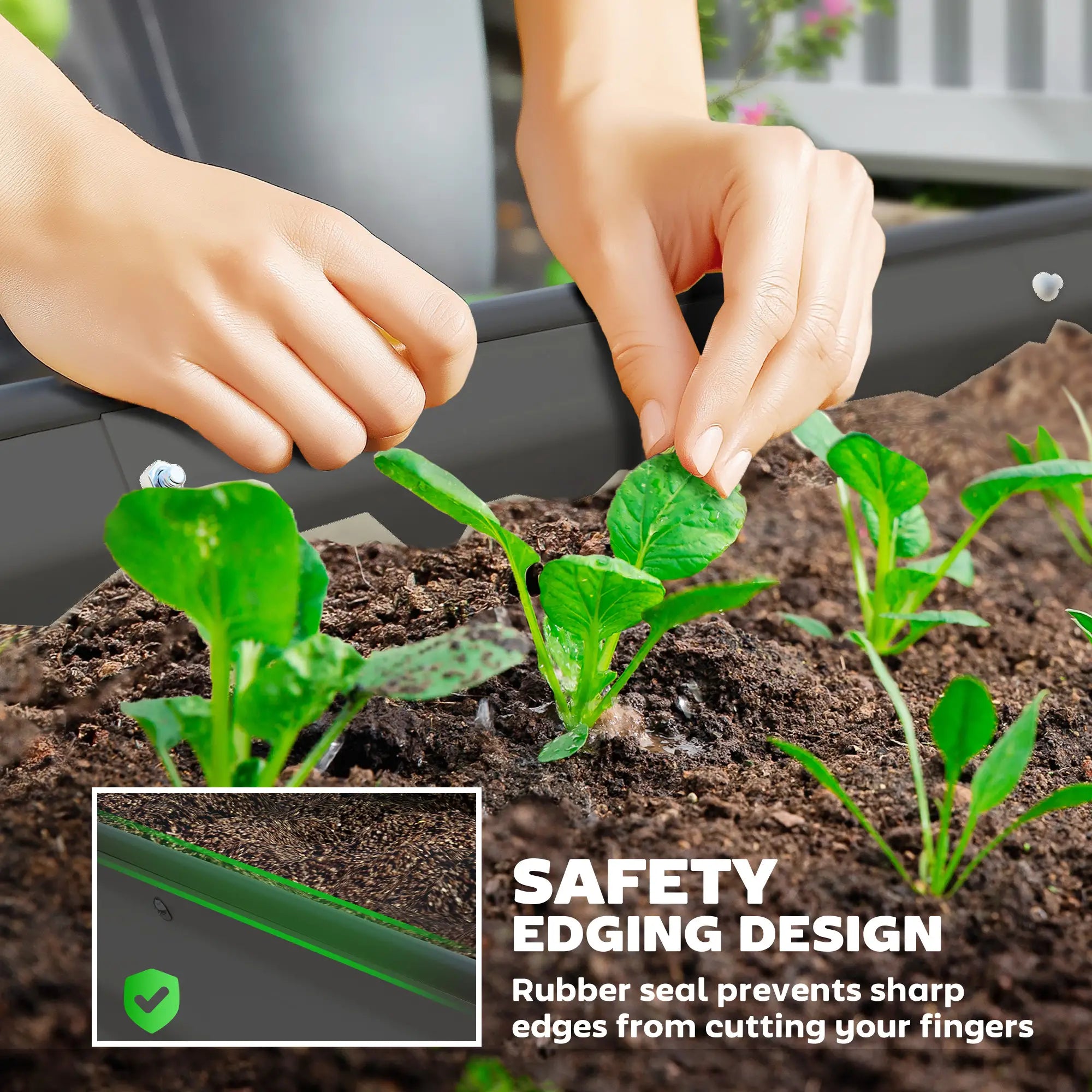 6' x 3' x 1' Galvanized Metal Raised Garden Bed Planter Box, Dark Grey Galvanized Planter Boxes at Gallery Canada