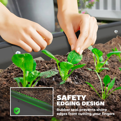 6' x 3' x 1' Galvanized Metal Raised Garden Bed Planter Box, Dark Grey Galvanized Planter Boxes at Gallery Canada