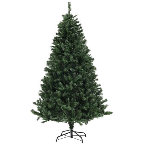 6ft Artificial Christmas Tree, Auto Open, Steel Base, Green