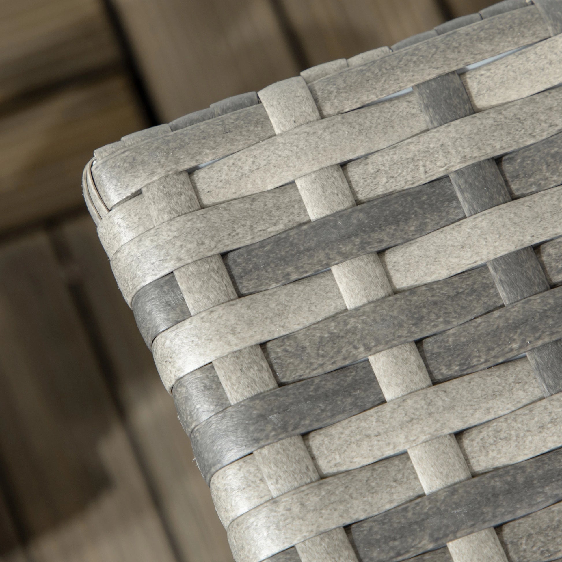 20" Patio Wicker Coffee Table, Outdoor, Mixed Grey, Grey Patio Side Tables at Gallery Canada