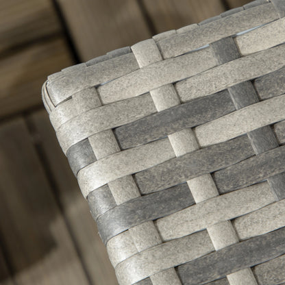 20" Patio Wicker Coffee Table, Outdoor, Mixed Grey, Grey Patio Side Tables at Gallery Canada