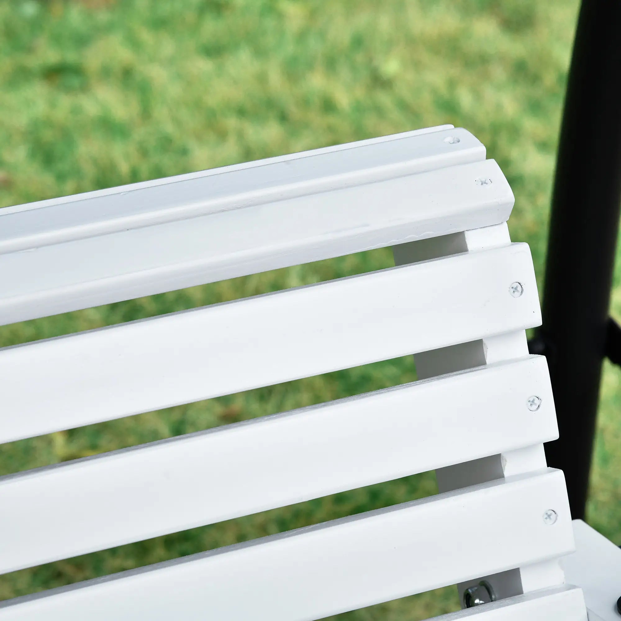 2-3 Seater Porch Swing, Wood Patio Chair with Table, Cup Holders, White Hanging Porch Swings at Gallery Canada