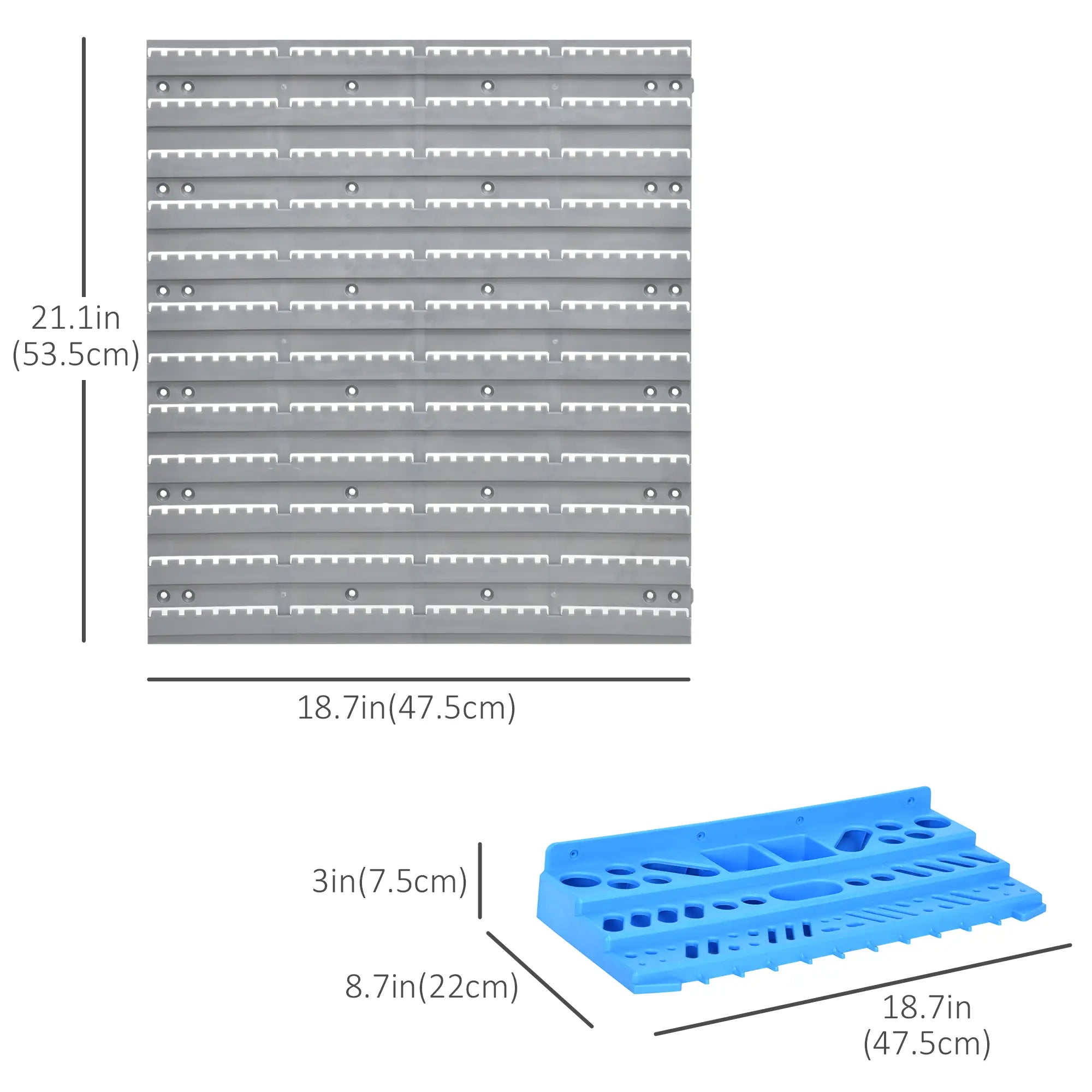 54 Piece Pegboard Shelf Tool Organizer, Wall Mounted, 50 Hooks, Blue Tool Organizers at Gallery Canada