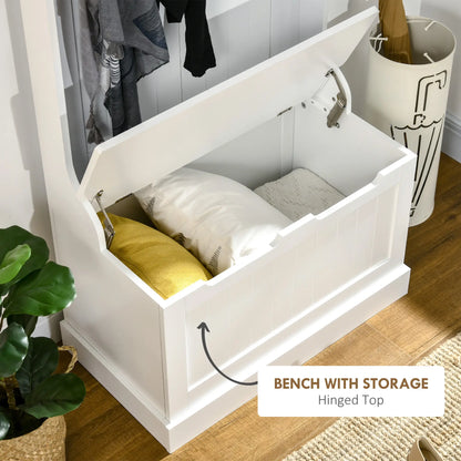3-In-1 Hall Tree, Coat Rack, Shoe Storage, Bench Seat, Entryway Bench, 4 Hooks Clothing Storage at Gallery Canada