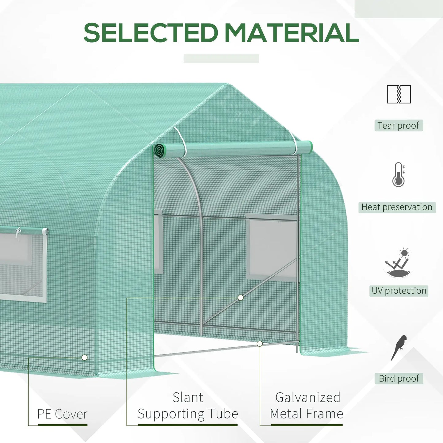 20x10x7ft Walk-in Greenhouse, Outdoor Plant Growth Shed, Green Walk In Greenhouses at Gallery Canada