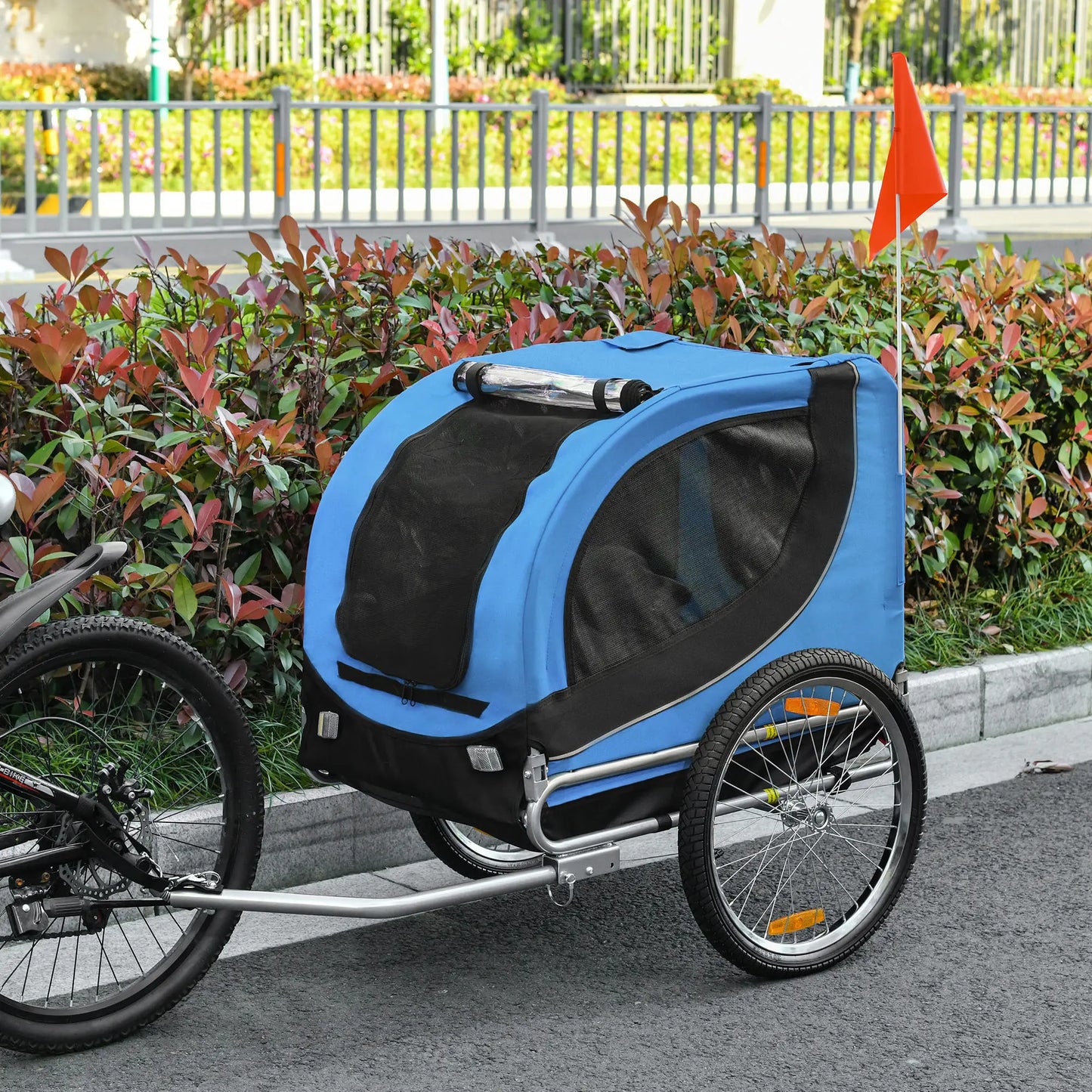 Foldable Dog Bike Trailer, Pet Cart, Bicycle Wagon, Blue Dog Bike Trailers & Strollers at Gallery Canada