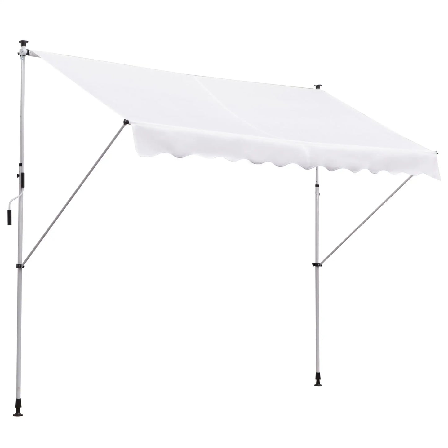 10x5ft Manual Retractable Awning, Patio Sun Shade, Water Resistant, White Window Awnings White at Gallery Canada