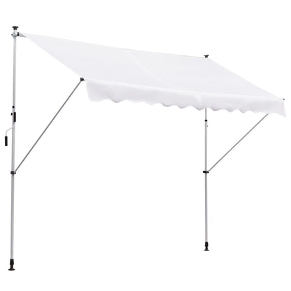 10x5ft Manual Retractable Awning, Patio Sun Shade, Water Resistant, White Window Awnings White at Gallery Canada