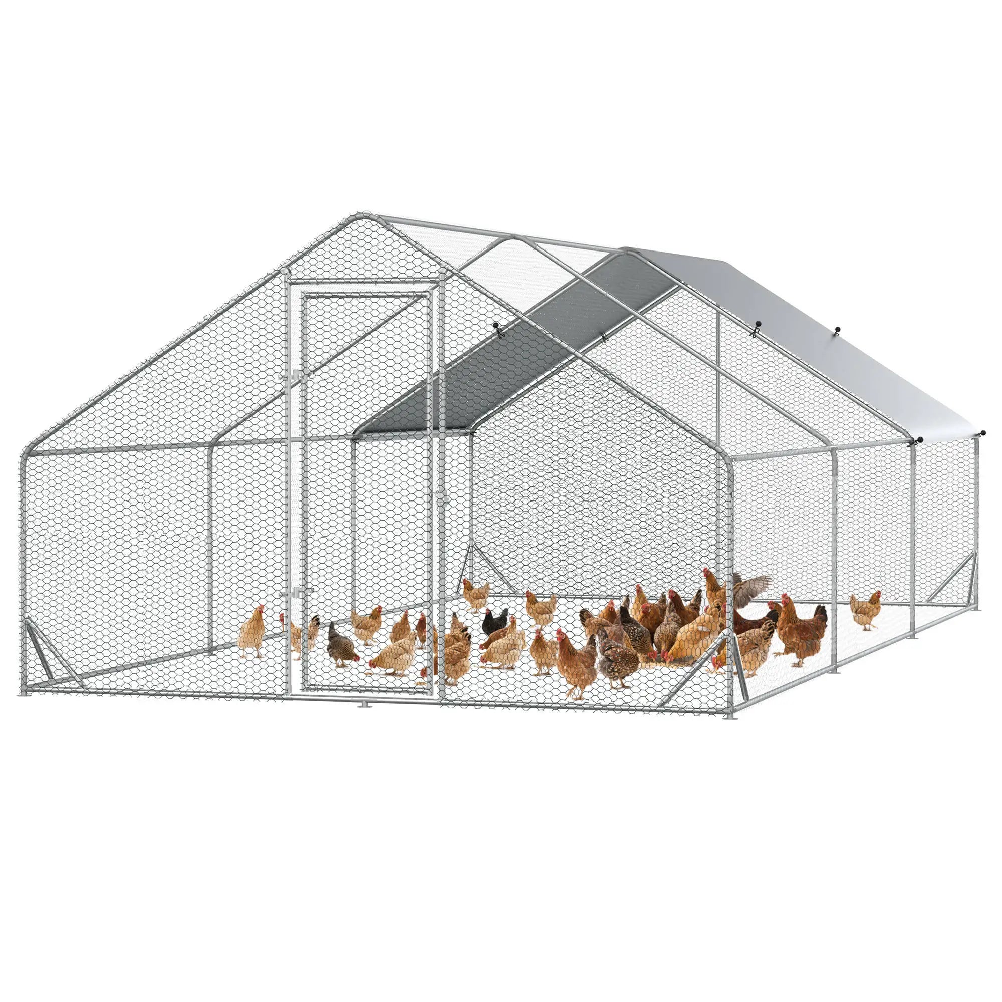 9.8' x 19.7' x 6.6' Chicken Coop, Outdoor Hen House With Cover Chicken Coops at Gallery Canada