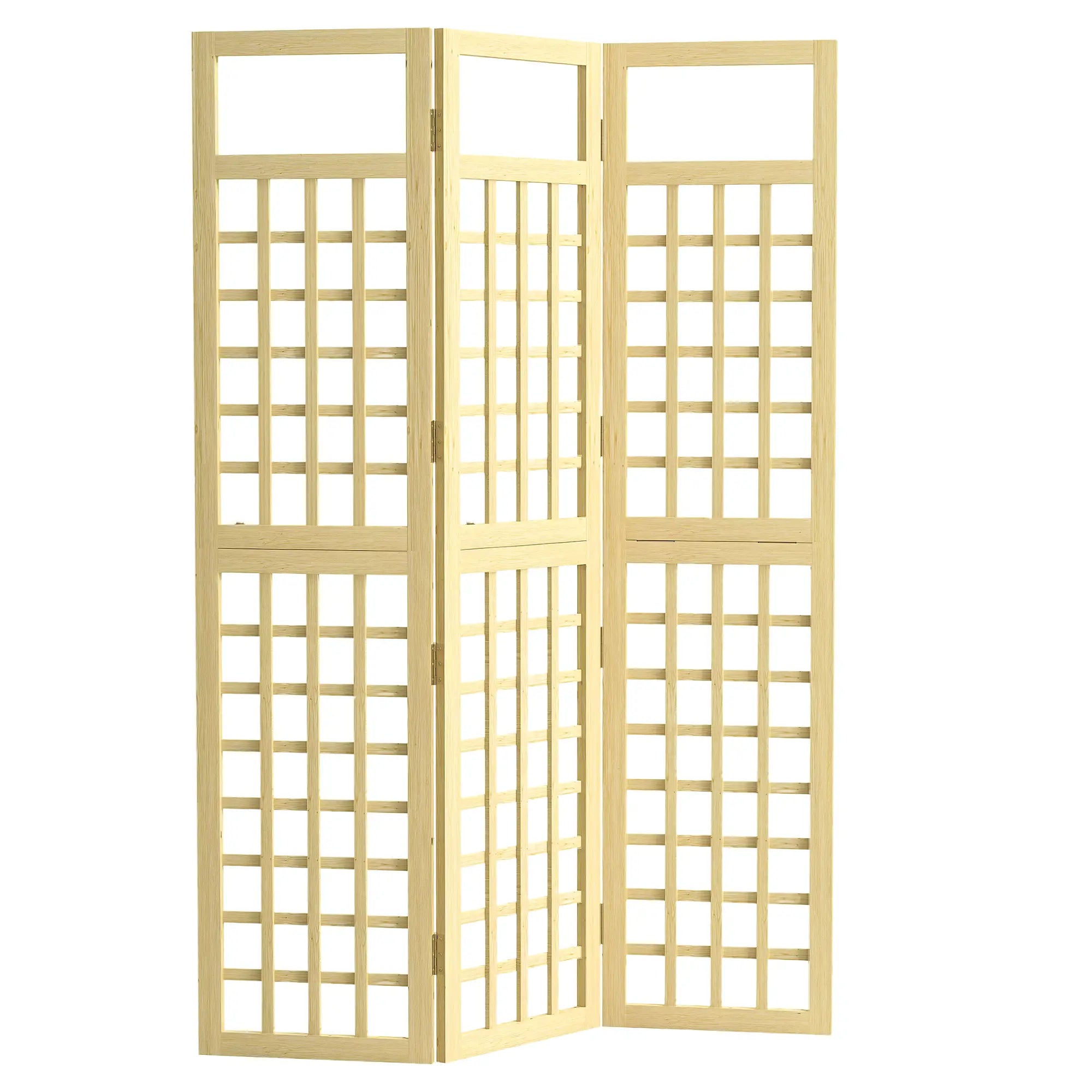 3 Panel Outdoor Wood Privacy Screen, Folding Room Divider, 47.2
