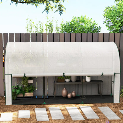 Walk-In Lean-To Greenhouse, 10' x 3' x 5', White