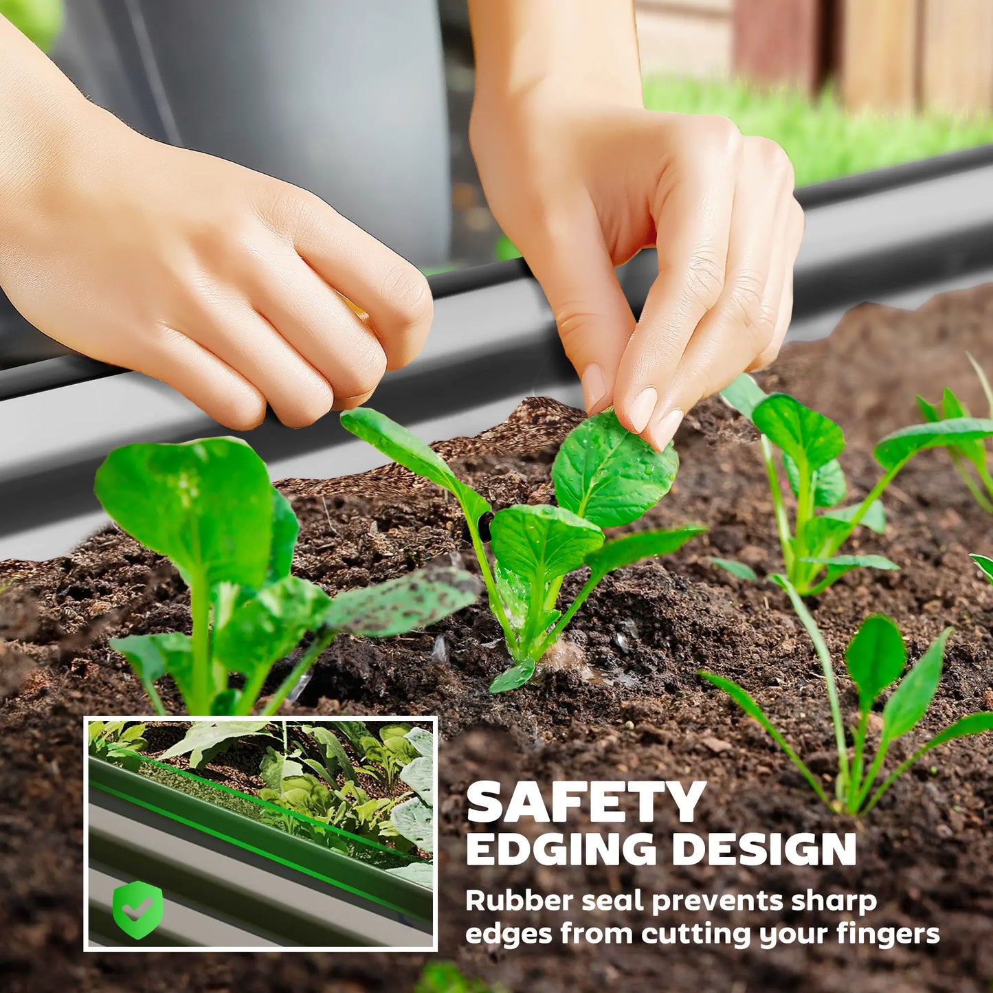 7' x 3' x 1' Galvanized Raised Garden Bed, Dark Grey Metal Planter Box, Dark Grey