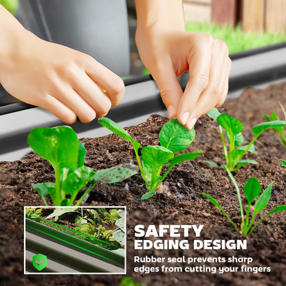 7' x 3' x 1' Galvanized Raised Garden Bed, Dark Grey Metal Planter Box, Dark Grey