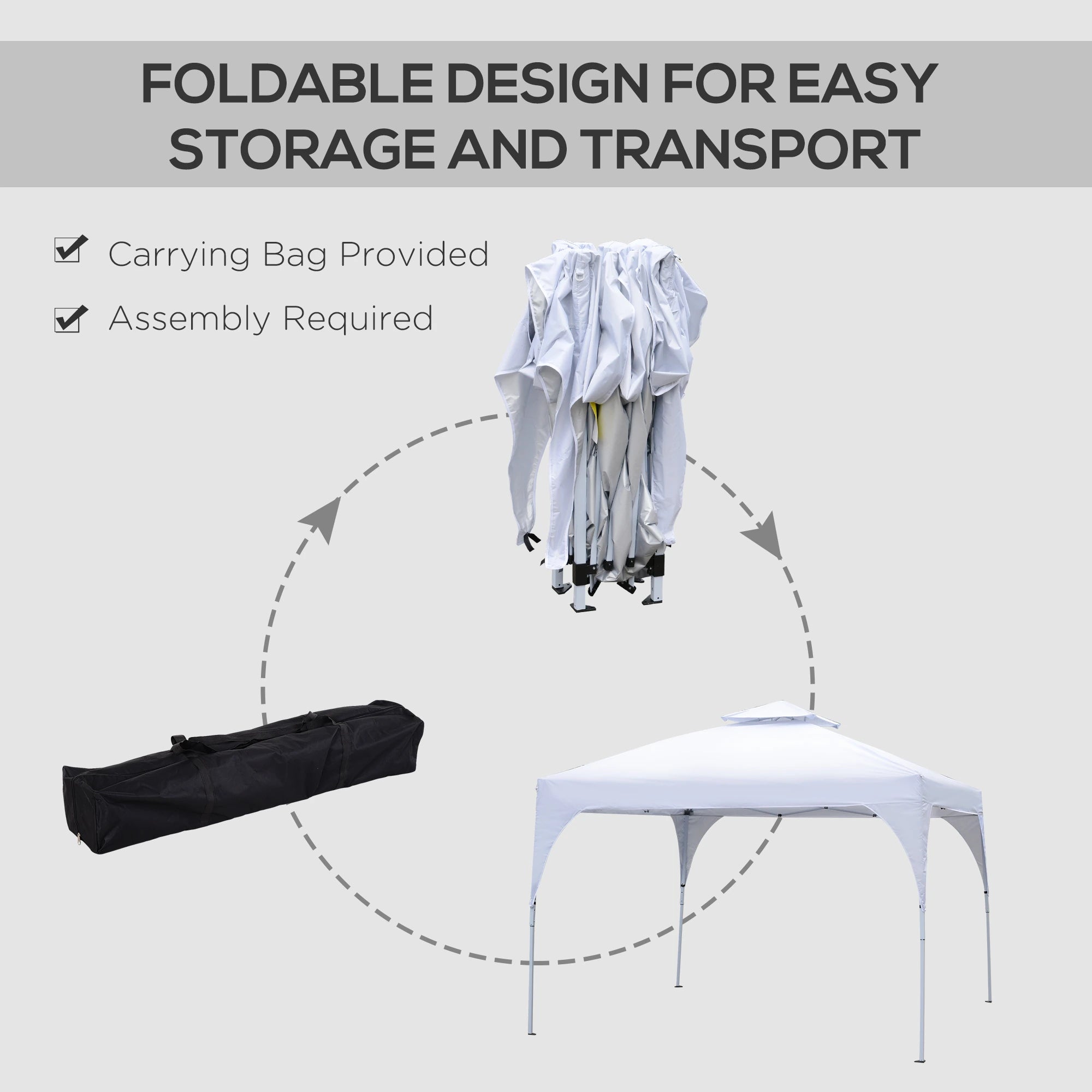 10'x10' Pop Up Canopy, Easy Set Up Party Tent, 2 Tier Vented Roof, Carrying Bag, White Pop Up Canopies at Gallery Canada