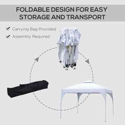 10'x10' Pop Up Canopy, Easy Set Up Party Tent, 2 Tier Vented Roof, Carrying Bag, White Pop Up Canopies at Gallery Canada