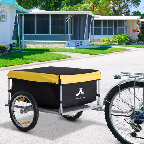 Bicycle Cargo Trailer, Utility Cart, Garden Carrier, Yellow
