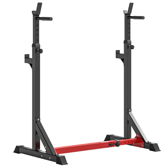 Adjustable Steel Barbell Squat Rack, Bench Press Power Towers Red and Black at Gallery Canada
