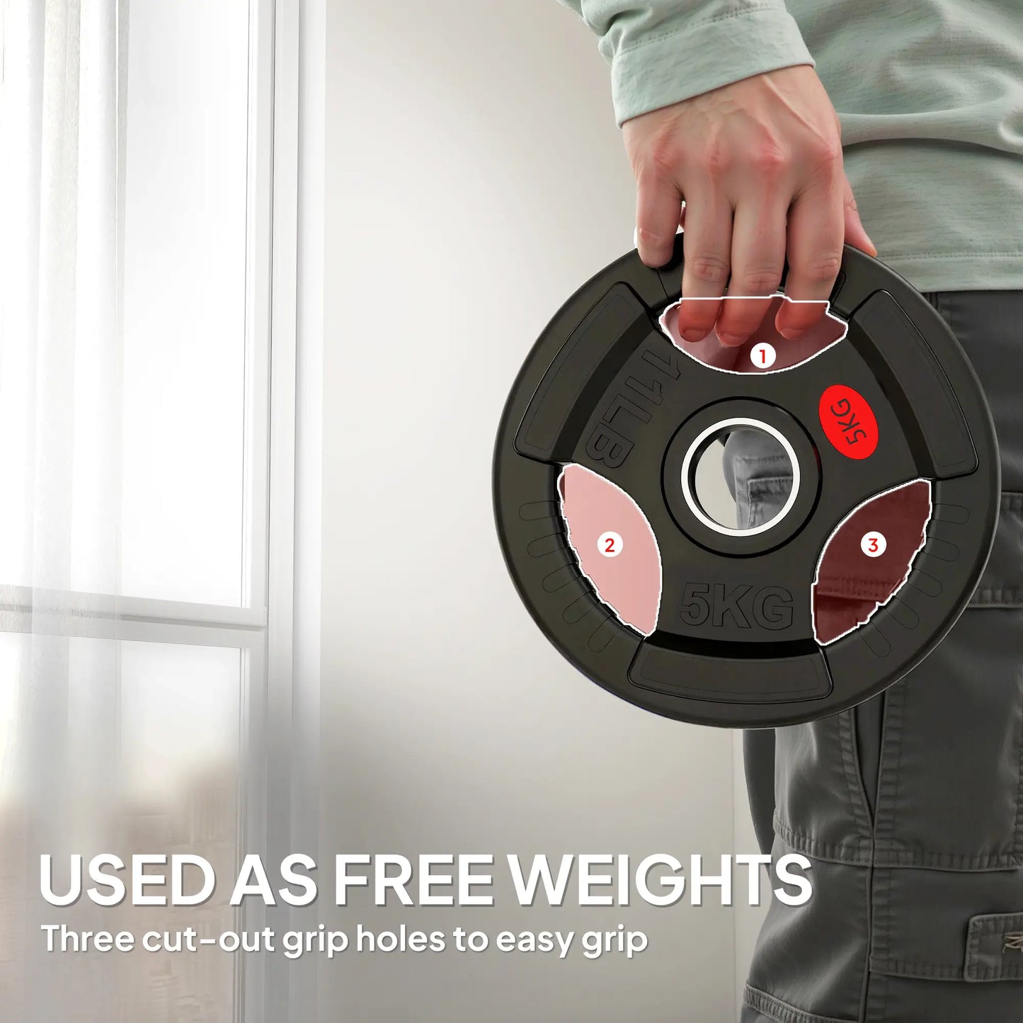 Weight Plates Set, 2-Inch Barbell Weights, Tri-Grips, 2 x 11lbs Dumbbells & Barbells at Gallery Canada