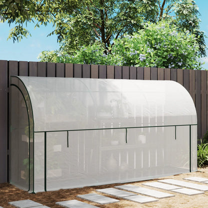 Walk-In Lean-To Greenhouse, 10' x 3' x 5', White Walk In Greenhouses at Gallery Canada