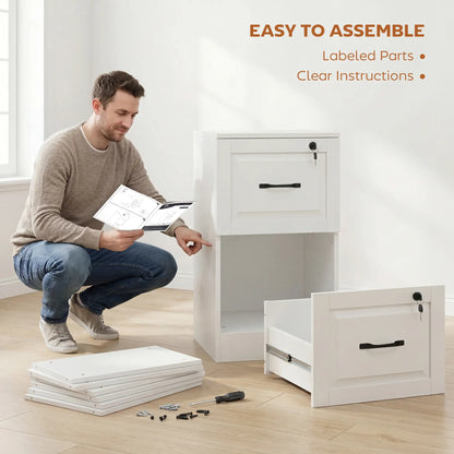 2 Drawer File Cabinet With Lock, Vertical Filing Cabinet, White Office Cabinets & Cupboards at Gallery Canada
