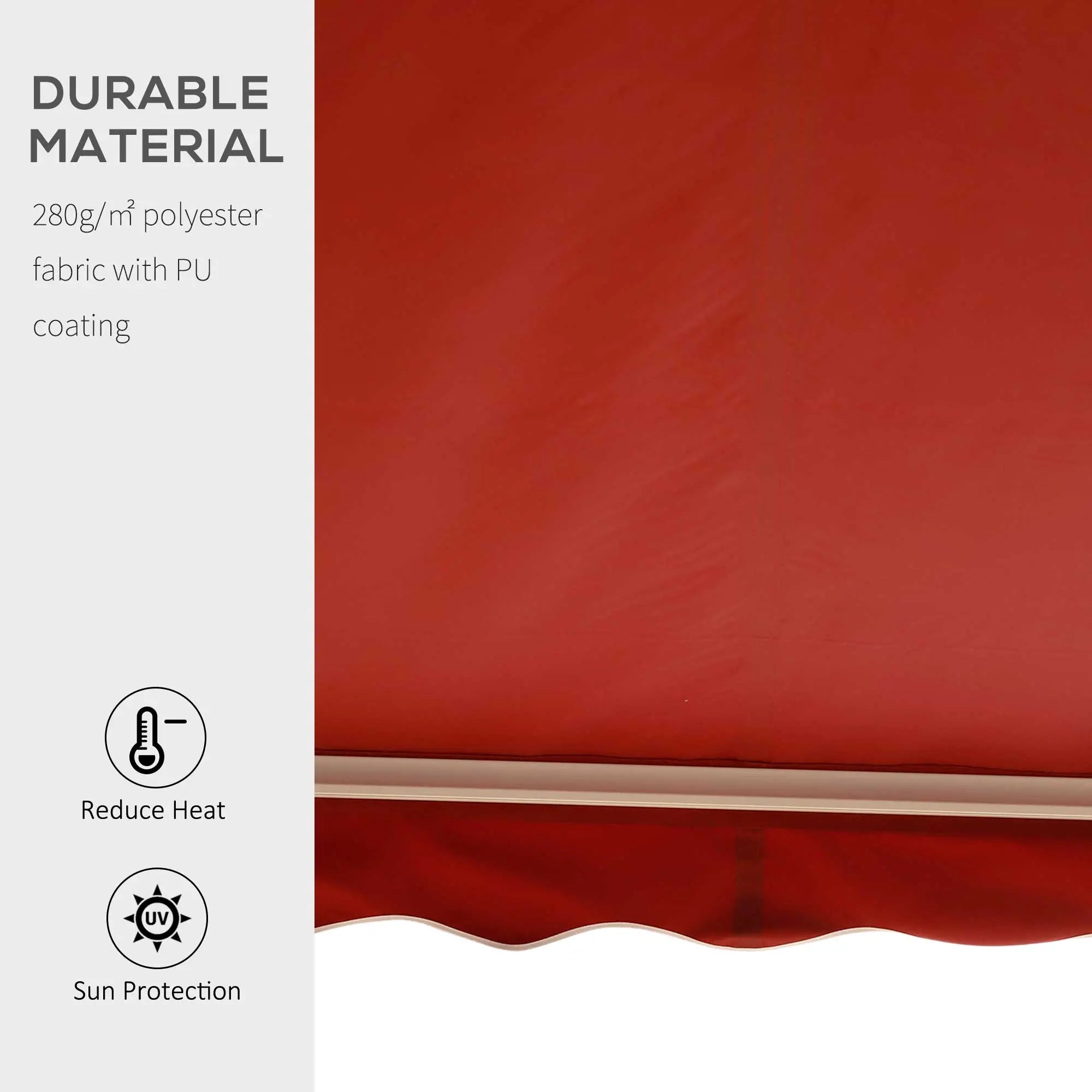 8'x7' Manual Retractable Patio Awning, Sun Shade, Wine Red Deck Awnings at Gallery Canada