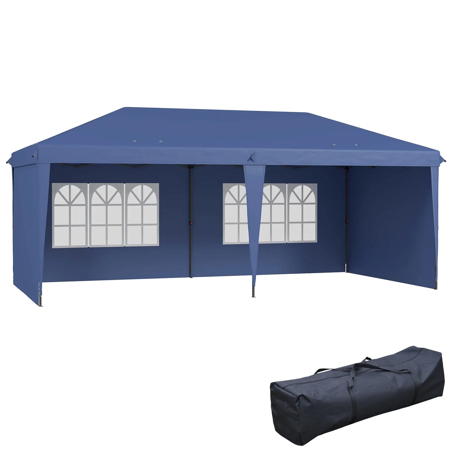 10' x 20' Outdoor Pop Up Canopy Tent, Instant Shelter With Carrying Bag, Blue Pop Up Canopies at Gallery Canada