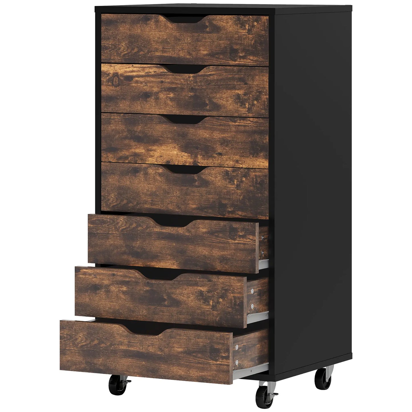 7-Drawer Vertical File Cabinet, 18.7"x15.6"x35.4", Rustic Brown Office Cabinets & Cupboards at Gallery Canada