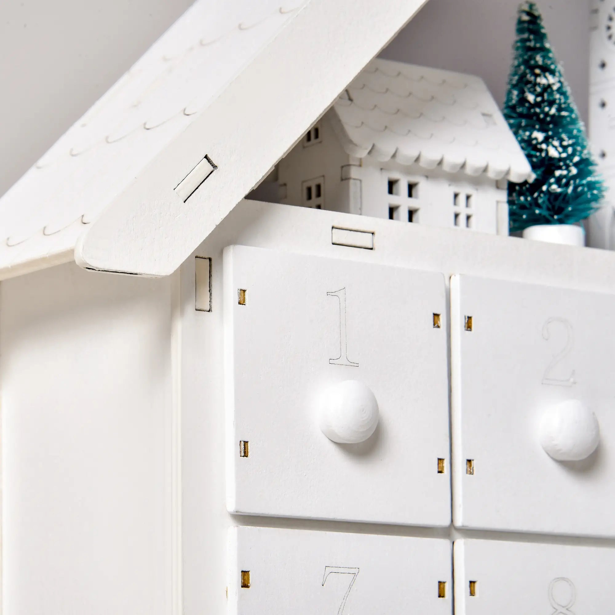 Christmas Advent Calendar, Light Up Wooden House, Countdown Drawer, White Christmas Advent Calendars at Gallery Canada