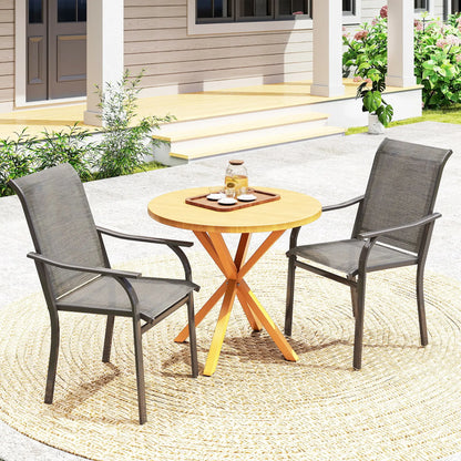 Patio Chairs Set of 2, High Backrest, for Backyard, Garden, Brown Bistro Sets at Gallery Canada